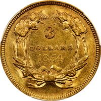 1854 Gold Three Dollar ($3) Photo 4