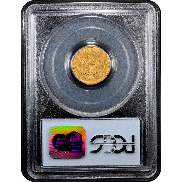 1854-O Liberty Gold Quarter Eagle ($2.50) Reverse Slab Image