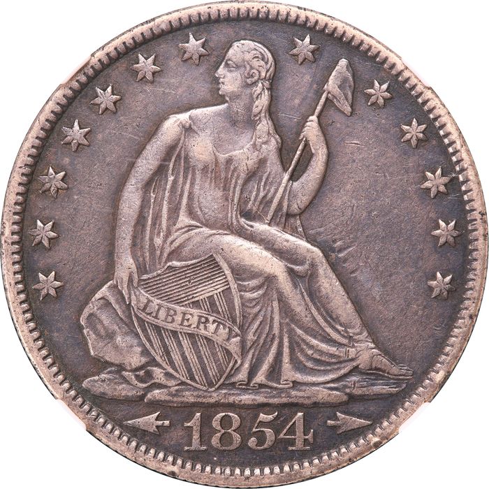 1854-O Seated Liberty Half Dollar (50c) Arrows Photo 3