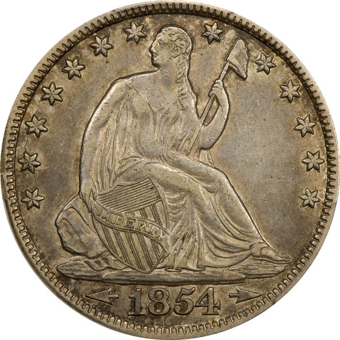 1854-O Seated Liberty Half Dollar (50c) Arrows Photo 3