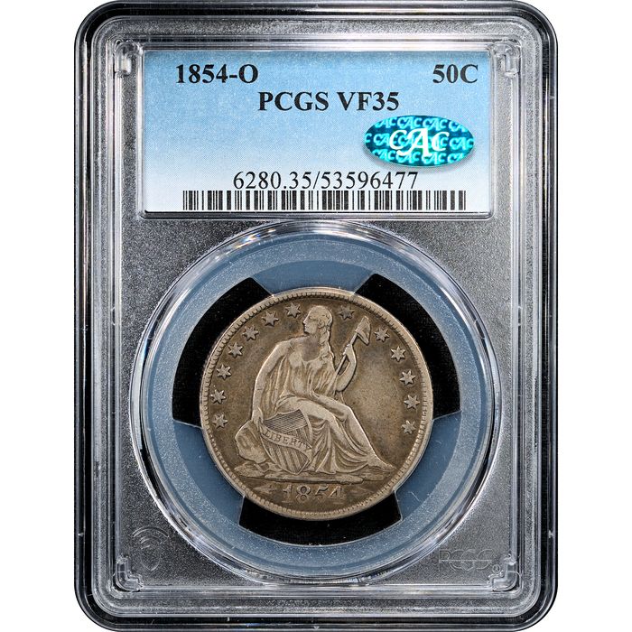 1854-O Seated Liberty Half Dollar (50c) Obverse Slab Image