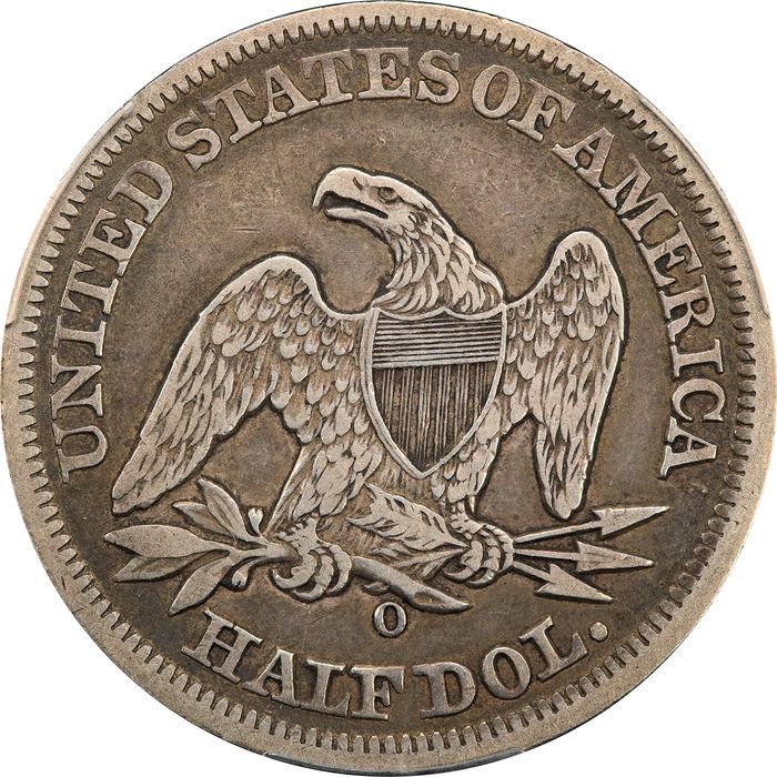 1854-O Seated Liberty Half Dollar (50c) Reverse Image