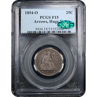 1854-O Seated Liberty Quarter (25c) Huge O Obverse Slab Image