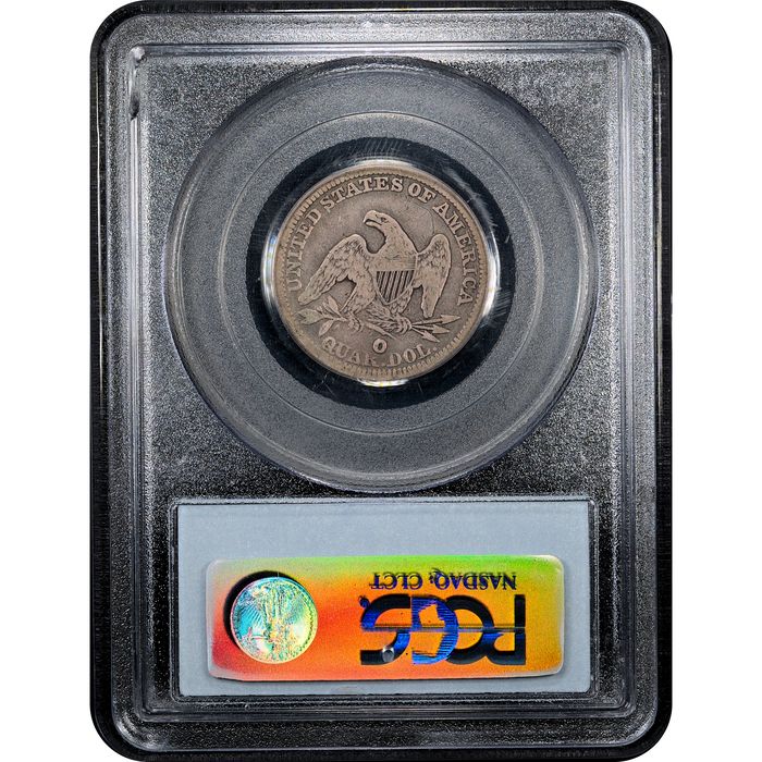 1854-O Seated Liberty Quarter (25c) Huge O Reverse Slab Image