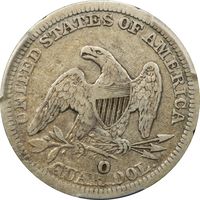 1854-O Seated Liberty Quarter (25c) Huge O Reverse Image