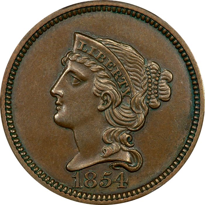 1854 Pattern Large Cent (1c) J-160 Photo 3