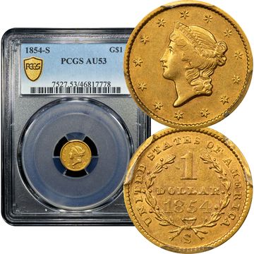 1854-S Gold Dollar (G$1) Composite Image
