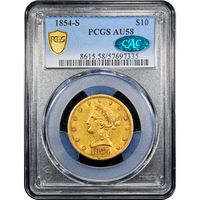 1854-S Liberty Gold Eagle ($10) Obverse Image