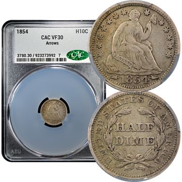 1854 Seated Liberty Half Dime (h10c) Composite Image