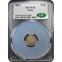 1854 Seated Liberty Half Dime (h10c) Obverse Slab Image