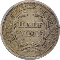 1854 Seated Liberty Half Dime (h10c) Reverse Image