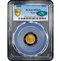 1854 Type 1 Gold Dollar ($1) Obverse Image