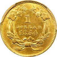 1854 Type 2 Gold Dollar ($1) Photo 4
