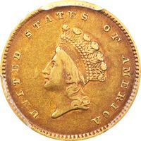 1854 Type 2 Gold Dollar ($1) Obverse Image