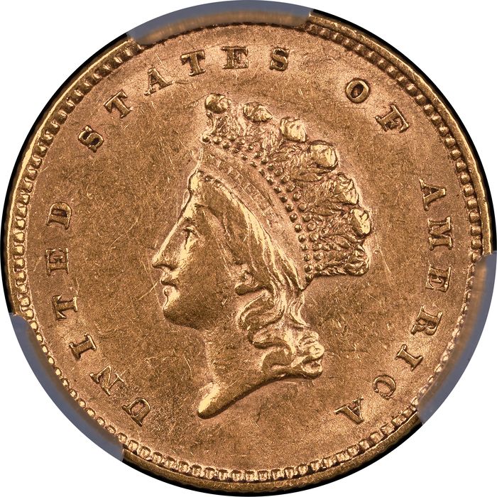 1854 Type 2 Gold Dollar (G$1) Obverse Image