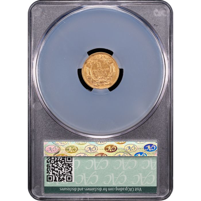 1854 Type 2 Gold Dollar (G$1) Reverse Slab Image