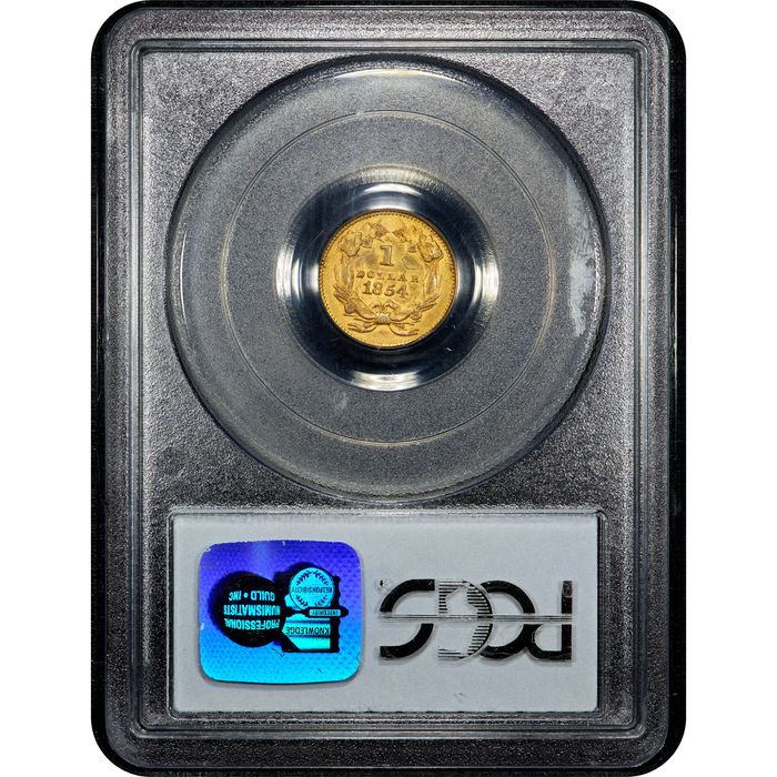 1854 Type 2 Gold Dollar (G$1) Reverse Slab Image