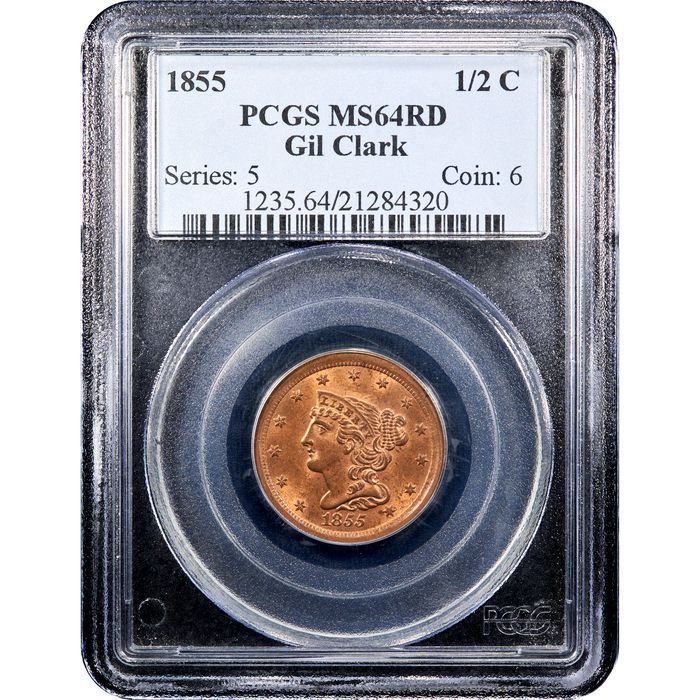 1855 Braided Hair Half Cent (1/2c) Obverse Image