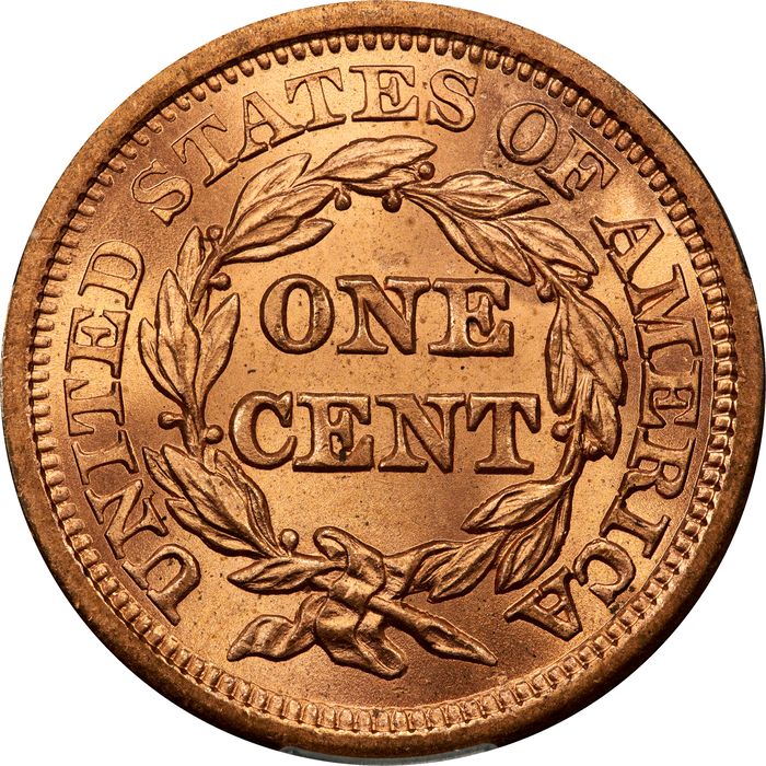 1855 Braided Hair Large Cent (1c) Upright 55 Photo 4