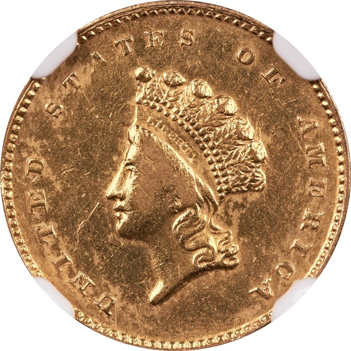 1855-D Gold Dollar (G$1) Obverse Image