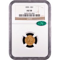 1855 Gold Dollar ($1) Obverse Slab Image