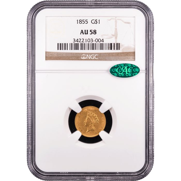 1855 Gold Dollar ($1) Obverse Slab Image