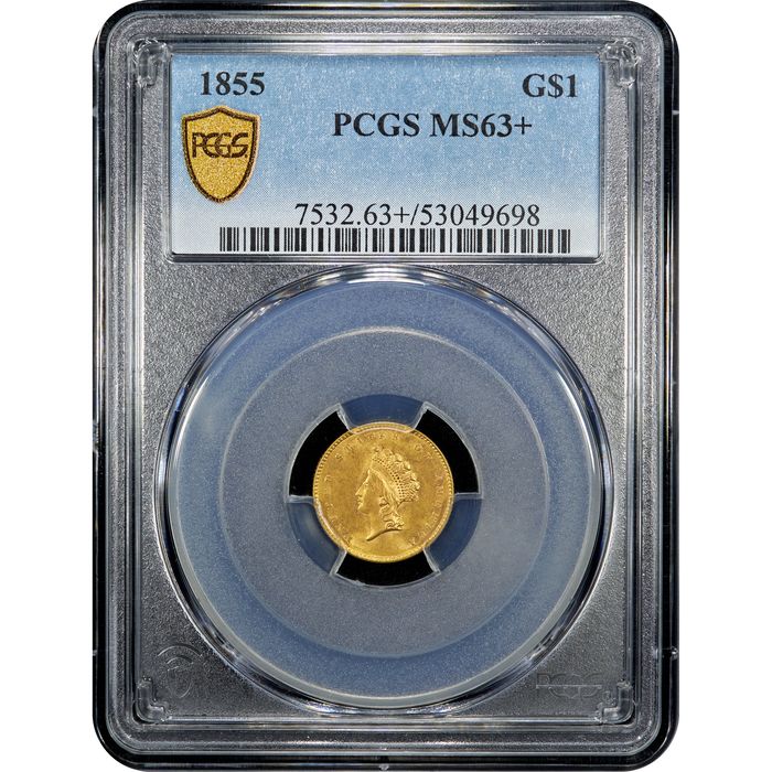 1855 Gold Dollar ($1) Obverse Slab Image
