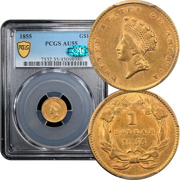 1855 Gold Dollar (G$1) Composite Image
