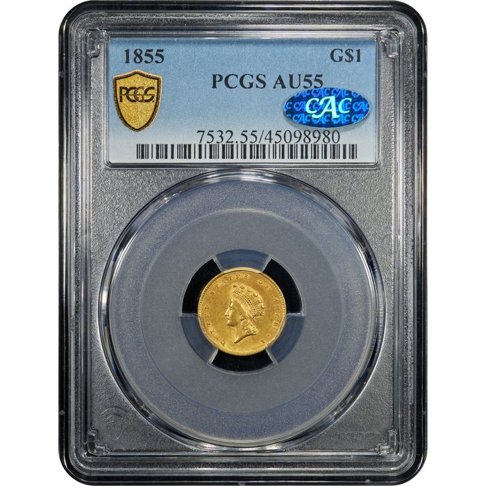 1855 Gold Dollar (G$1) Obverse Image