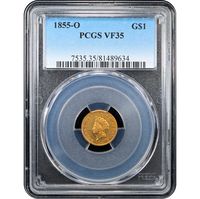 1855-O Gold Dollar (G$1) Obverse Slab Image