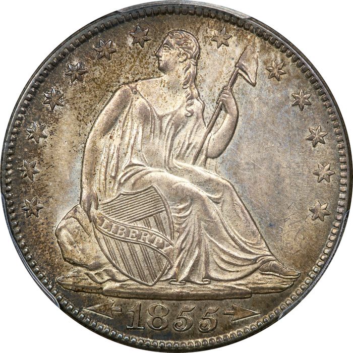 1855-O Seated Liberty Half Dollar (50c) Arrows Obverse Image