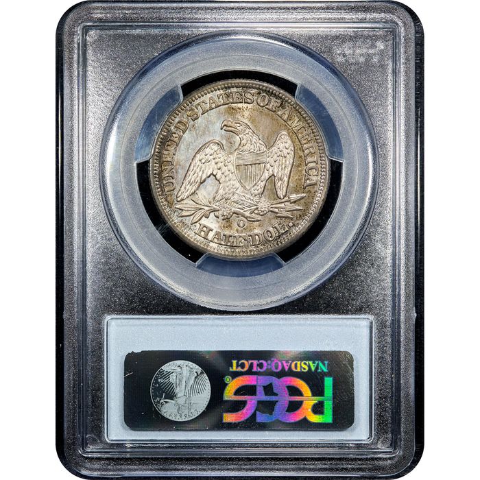 1855-O Seated Liberty Half Dollar (50c) Arrows Reverse Slab Image