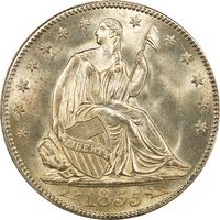 1855 Seated Liberty Half Dollar (50c) Arrows Obverse Image