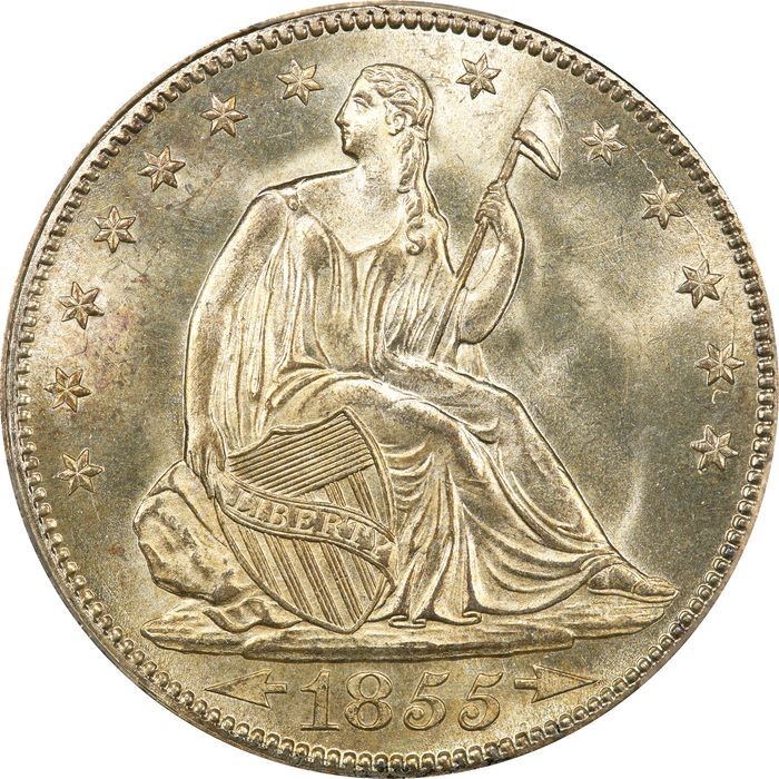 1855 Seated Liberty Half Dollar (50c) Arrows Obverse Image