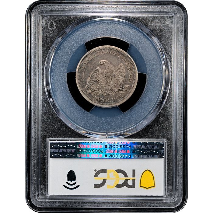 1855 Seated Liberty Quarter (25c) Reverse Slab Image