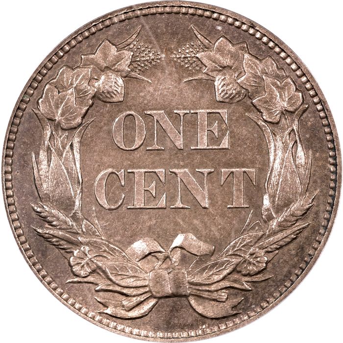 1856 Flying Eagle Cent (1c) OGH Reverse Image