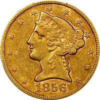 1856 Liberty Gold Half Eagle ($5) Photo 3