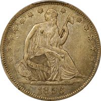 1856 Seated Liberty Half Dollar (50c) Photo 3