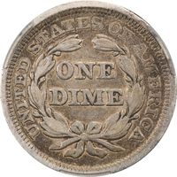 1856 Small Date Seated Liberty Dime (10c) Reverse Image