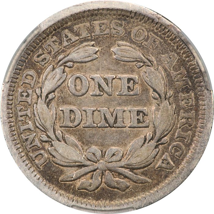 1856 Small Date Seated Liberty Dime (10c) Reverse Image