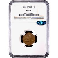 1857 Flying Eagle Cent (1c) Obverse Slab Image