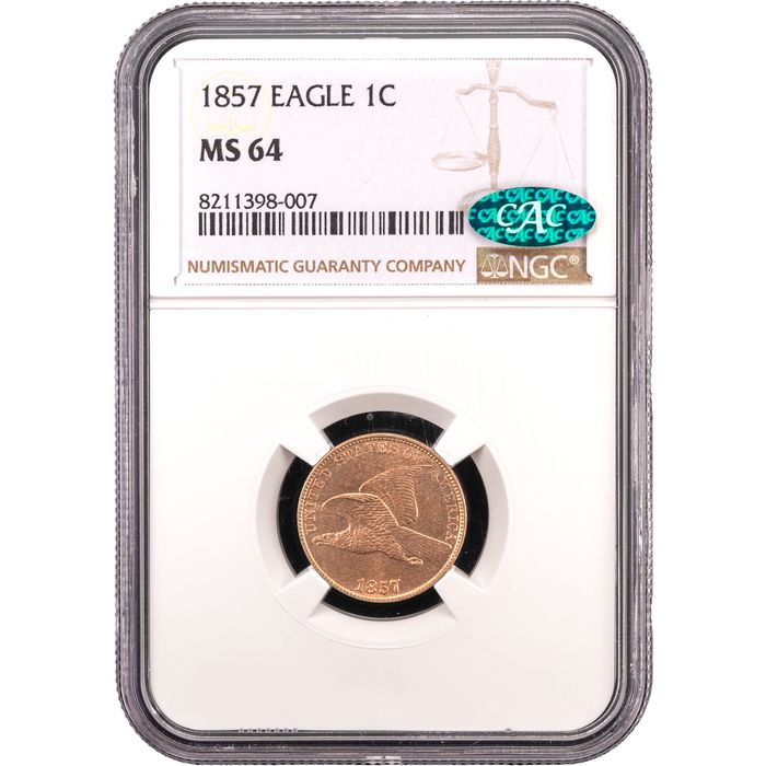 1857 Flying Eagle Cent (1c) Obverse Slab Image