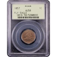 1857 Flying Eagle Cent (1c) OGH Obverse Slab Image