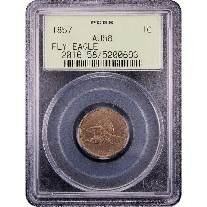 1857 Flying Eagle Cent (1c) OGH Obverse Slab Image
