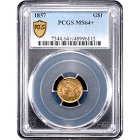 1857 Gold Dollar ($1) Obverse Slab Image