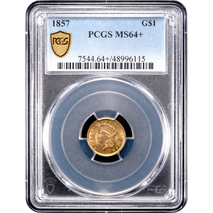 1857 Gold Dollar ($1) Obverse Slab Image
