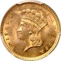 1857 Gold Dollar ($1) Obverse Image
