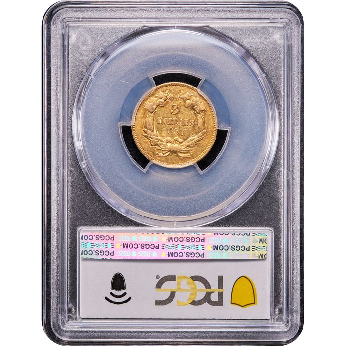 1857 Gold Three Dollar ($3) Reverse Image