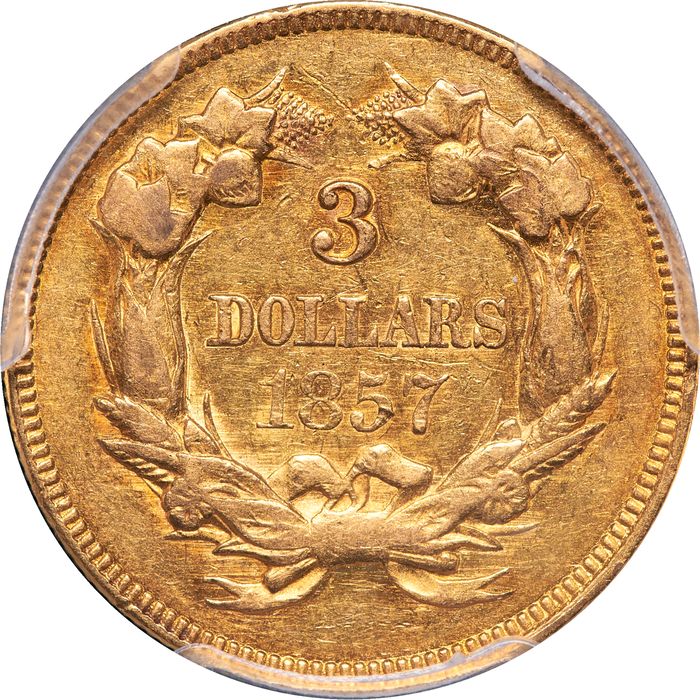 1857 Gold Three Dollar ($3) Photo 4