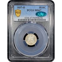 1857-O Seated Liberty Half Dime (H10C) Obverse Slab Image